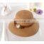 Bowknot Fisherman Hat Outdoor Tourism Sunscreen Straw Hat