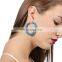 Fashion Sequin Fur Big Ball Drop Earrings Long Tassel Dangle Statement Earring