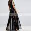 New Arrival Plunging Neckline Sequin Mesh Fit and Flare Maxi Dress