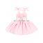 Baby Girl Solid Pink Color Dress halter Sweet Baby Girl Dress with two cute pocket Summer Clothings