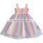 2020 New Girls Rainbows Dress Fashion Cotton Summer Girls Dresses