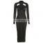LAITE D2179 new arrivals fashion hollowing out o-neck women casual dresses ladies bodycon autumn casual dresses