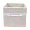 Customized household linen canvas cotton fabric home folding storage organizer box clothing with lid