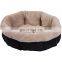 High Quality Round Pet Bed Soft Plush Fabric Dog Bed Washable Warming Bed for Pets