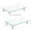Hot sale clear tempered glass stainless steel tv stand design