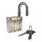 Top security cheap clearly good quality waterproof anti rust brass padlock 20-70mm anti theft transparent padlock