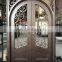 new custom fancy exterior front design durable bronze color modern double entry solid wrought iron doors