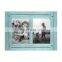 Display Two 4x6 Photos Rustic Turquoise Wood Collage Picture Photo Frame