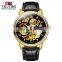 TEVISE T869 Mens Custom Watches Luxury Leather Strap Automatic Mechanical Casual Skeleton Men Watch