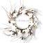 Wholesales Hot Sale Natural Dried Decorative Fall Garland Home Wedding Bouquet White Cotton Wreath Decoration