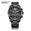 Customized Own Branded Luxury Classic Quartz Watch Full Black Solid Stainless Steel Metal Wristband Watch