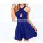halter neck cross over detail fashion dress sexy bodycon dress lady party dress