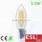 Galss Housing high lumen C37 2.5W LED Filament LED bulb