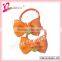 Kids favorite hair accessories lovely rabbit decoration ribbon bow elastic hair rope (XH4001-379)