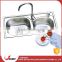 New design stainless steel hand wash double bowl italian kitchen camping sink