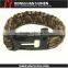 Newest launch plastic quick release paracord flint buckle with whistle,survival bracelet whistle buckle with flint