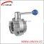 China stainless steel manual screw butterfly valve