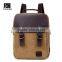 China suppliers wholesale school backpack canvas leather backpack