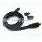 Gold plated hdmi cable 1.5m black flat hdmi to mini+micro+hdmi displayport 3 in 1 converter cable
