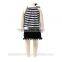 2016 wholesale summer new fashion white and black stripe dress for girls kids toddler clothing sleeveless round neck