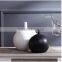 Matt round narrow neck simple black and white ceramic flower vase