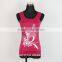 High quality polyester/cotton woman adjustable pink ladies tank top