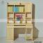 wooden modern bookcase,bookshelf, bookcase with study table,desk bookcase combination for children