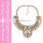 Sexy Women Silver Arrow Carve Pattern Crystal Bib Statement Necklace