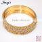 Wholesale European gold plated alloy rhinestone bracelet bangle JAB007