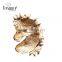 Wholesale Jewelry gun black and golden alloy Boar shape rhinestone brooch jewelry