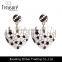Wedding Jewelry Mix Color Rhinestone Heart Shape Stud Earrings Jewelry in Fashion Style