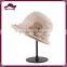 Retro Herringbone ladies bucket hat with flower