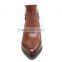 Spring Brown ladies fashion lace up Genuine leather boots