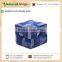 Customised Design Square Pouf with Beautiful Bluish Patch