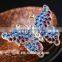 Brass cooper butterfly rhinestone brooch