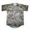 New design dry fit button down baseball jersey , 100% polyester camo baseball t shirt