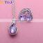 2016 new design Fashion teen design purple brass women gift Austria Crystal Water drop Leaves Earrings necklace jewelry sets/