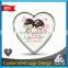 Customized wedding couple lovely heart shape digital-print pin