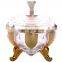 Golden plated glass candy jars