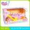 14 inch lovely sleeping music baby doll+cradle with music and light