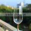 2015 new design lead free clear crystal 421ml beer glass with gold color stem