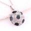 Mother's Day Gift Zinc Alloy Crystal MOM Football Necklace