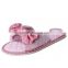 pink upper quilted insole bow decorated open toe indoor slipper woman lady slipper cheap price slippers for women 2016