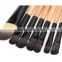 NEW Wood 24Pcs Makeup Brushes Kit Professional Cosmetic Make Up Set + Pouch Bag Case Black