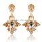 latest design jewelry gold plated crystal rhinestone drop earrings