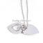 Fashion Jewelry Manufacture Polish Double Heart Pendant Necklace