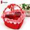 Romance red rose handmade flower basket