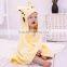 100% cotton giraffe pattern customized baby hooded towel for christmas promotion