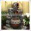 Beautiful Three Pots Rustic Garden Lighted Water Fountain