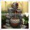 Beautiful three pots rustic garden lighted water fountain